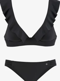 Bikini triangle à volants avec bonnets amovibles doux