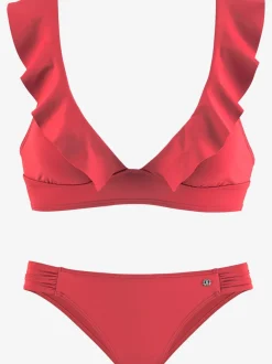Bikini triangle à volants avec bonnets amovibles doux