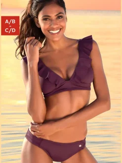 Bikini triangle à volants avec bonnets amovibles doux