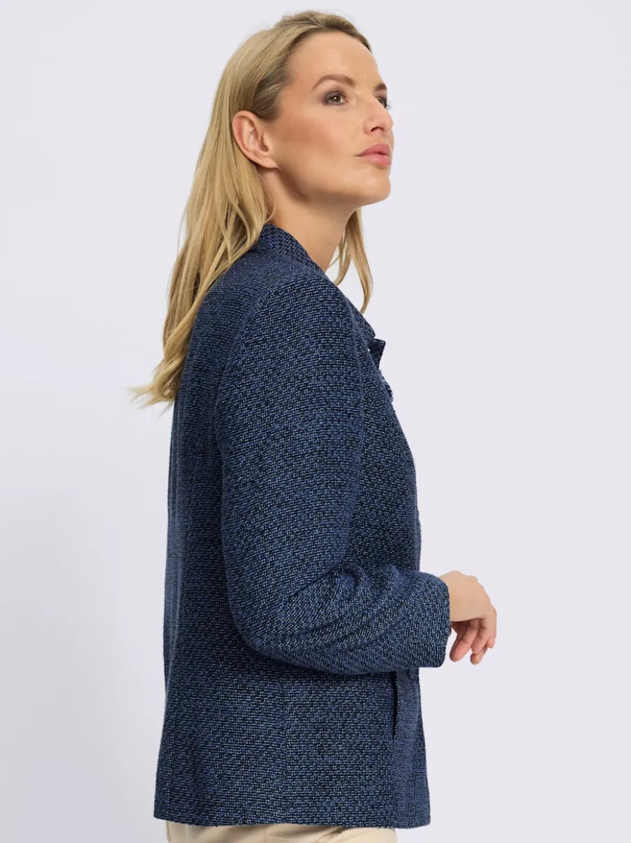 Blazer avec col chemise et broche florale amovible