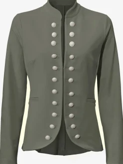 Blazer avec col montant poches manches longues ajusté