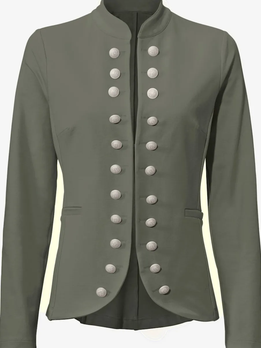 Blazer avec col montant poches manches longues ajusté