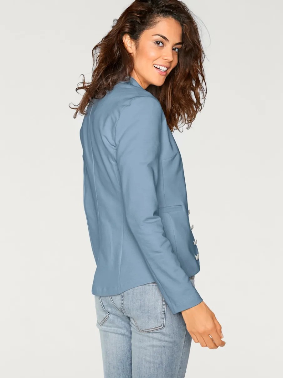 Blazer avec col montant poches manches longues ajusté
