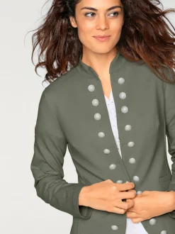 Blazer avec col montant poches manches longues ajusté