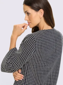 Blazer bouclé doux avec boutons fantaisie et volants