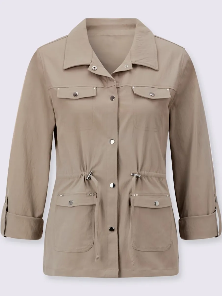 Blazer chemisier à col à revers avec poches plaquées