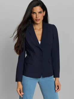 Blazer à col à revers avec poches et manches bouffantes