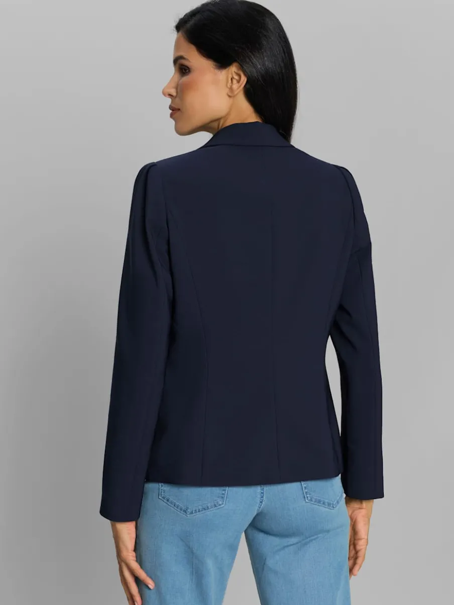 Blazer à col à revers avec poches et manches bouffantes