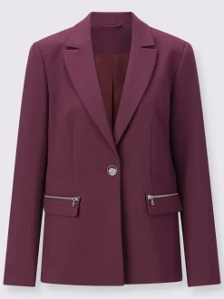 Blazer à col à revers avec poches à rabat shiny