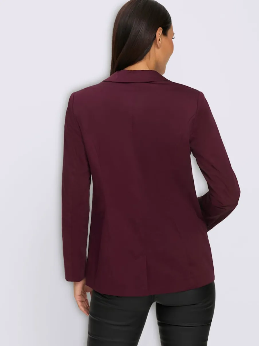 Blazer col à revers en chintz avec manches longues et poches à rabat