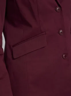 Blazer col à revers en chintz avec manches longues et poches à rabat