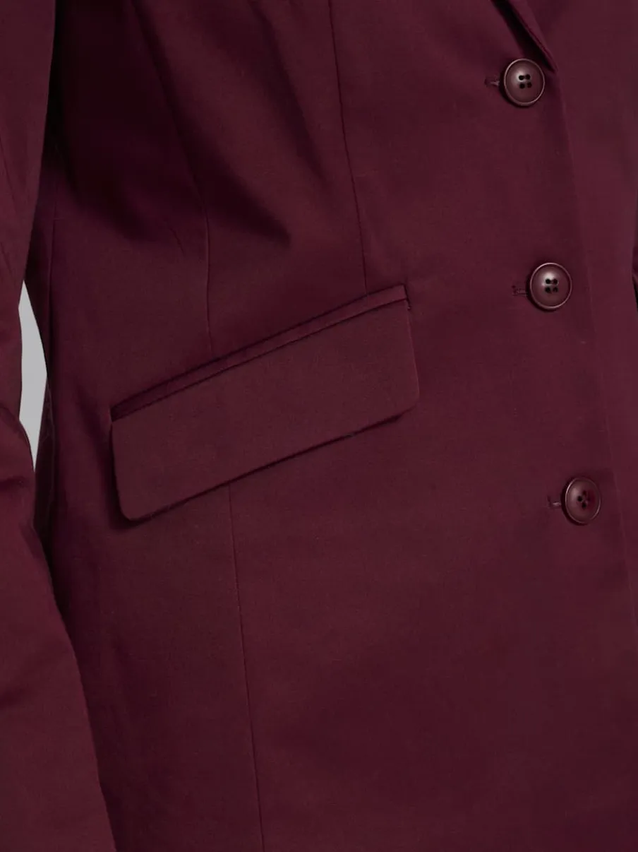 Blazer col à revers en chintz avec manches longues et poches à rabat