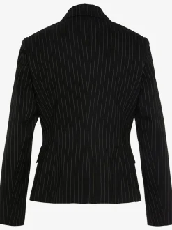 Blazer court avec manches longues et fines rayures, 2 poches à rabat