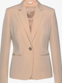 Blazer court à carreaux avec col à revers et poches passepoilées