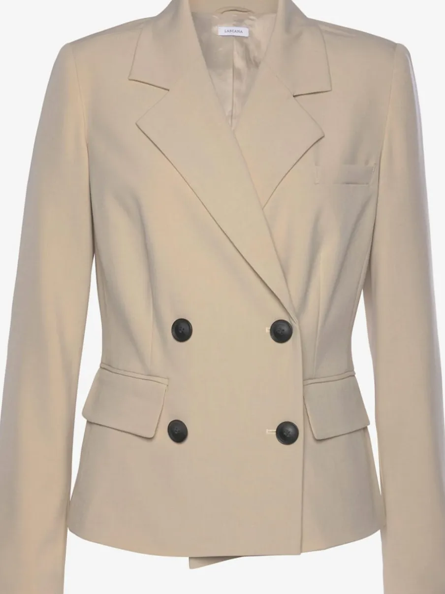 Blazer court à col à revers avec manches longues et poches