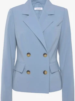 Blazer court à col à revers avec manches longues et poches
