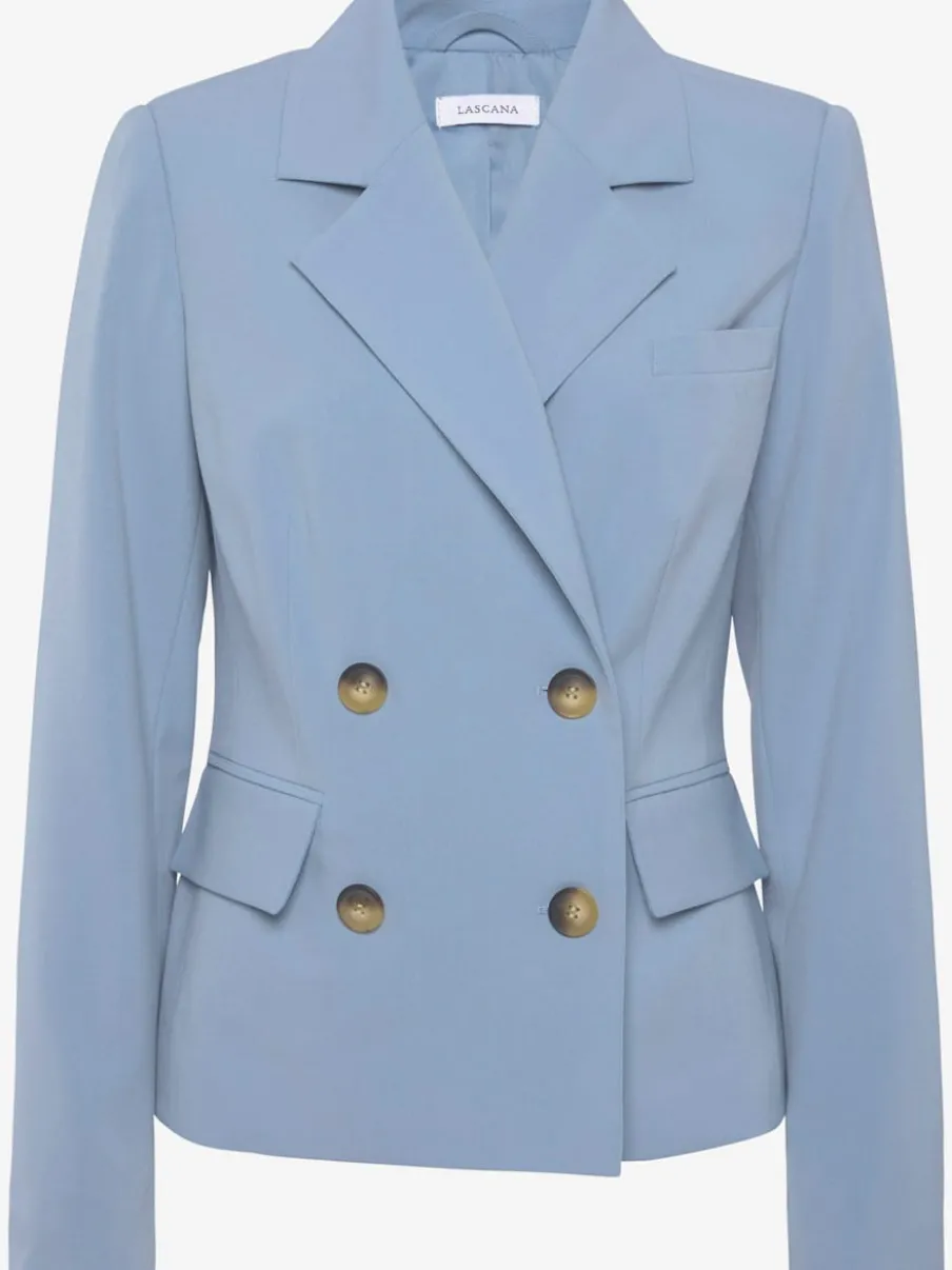 Blazer court à col à revers avec manches longues et poches
