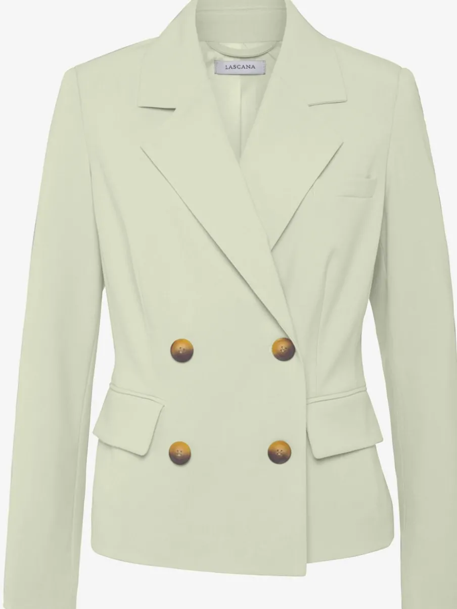Blazer court à col à revers avec manches longues et poches