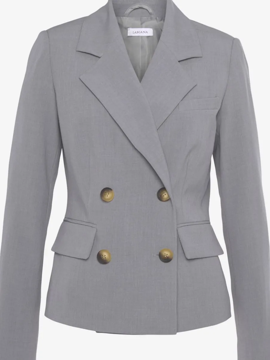 Blazer court à col à revers avec manches longues et poches