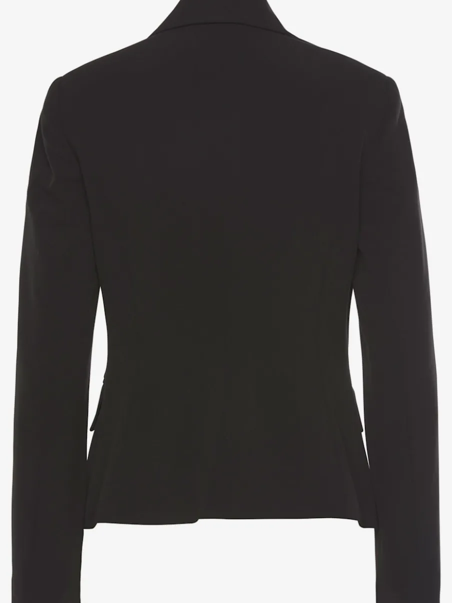 Blazer court à col à revers avec manches longues et poches