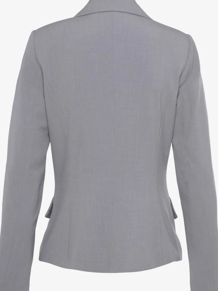 Blazer court à col à revers avec manches longues et poches
