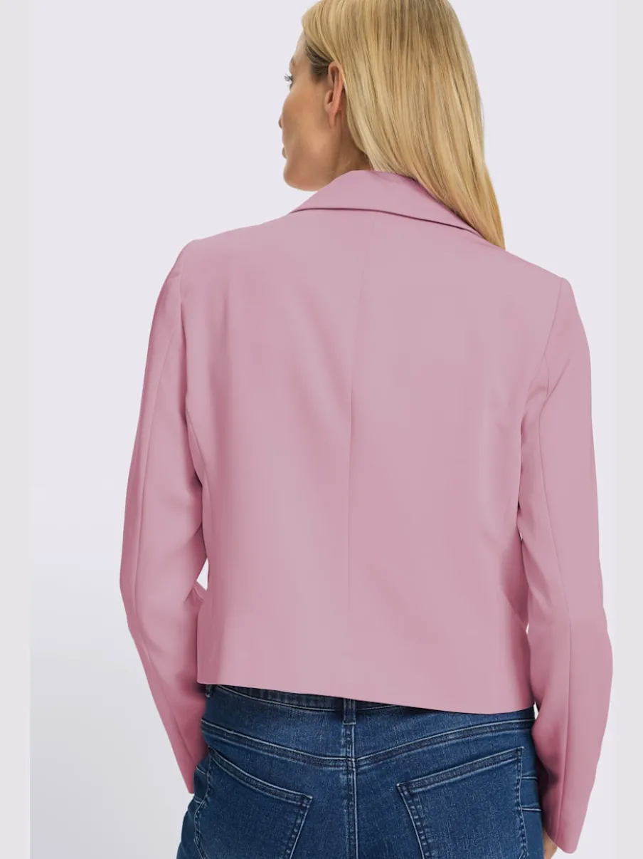 Blazer court à col à revers avec épaulettes et poches