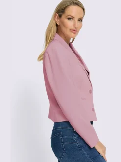 Blazer court à col à revers avec épaulettes et poches