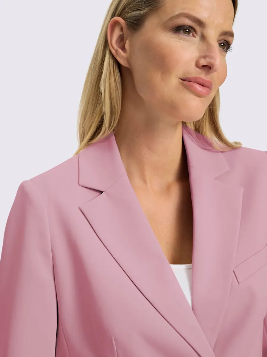 Blazer court à col à revers avec épaulettes et poches