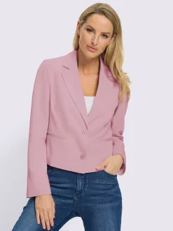 Blazer court à col à revers avec épaulettes et poches