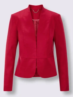 Blazer court en lyocell à encolure V et épaulettes fines