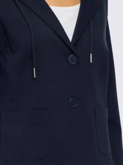 Blazer décontracté avec capuche et poches plaquées