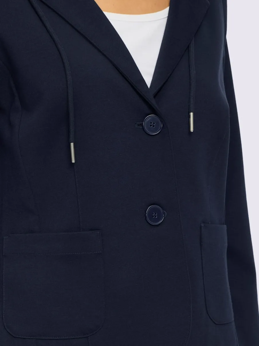 Blazer décontracté avec capuche et poches plaquées