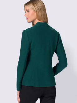 Blazer doux col montant à poches avec finition soignée