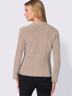 Blazer doux col montant à poches avec finition soignée