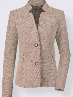 Blazer doux col montant à poches avec finition soignée
