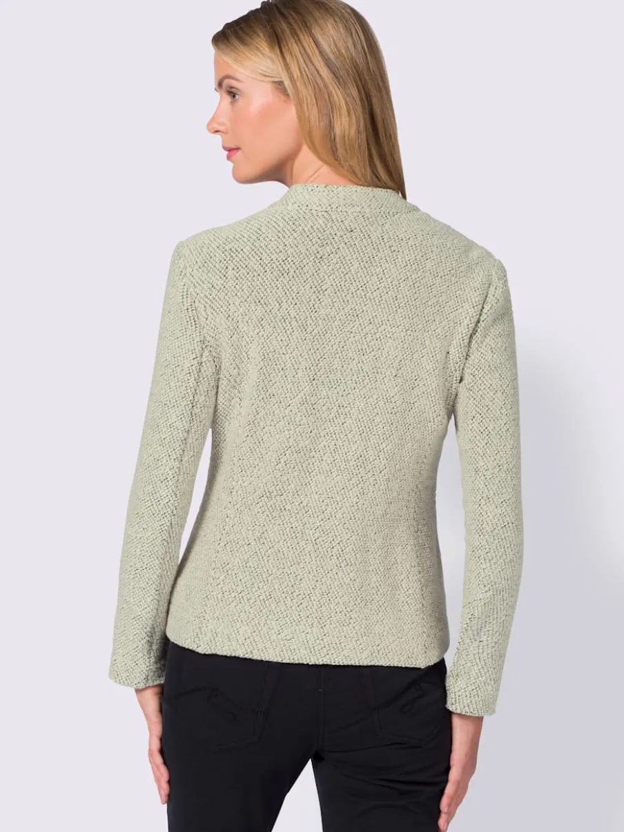Blazer doux col montant à poches avec finition soignée