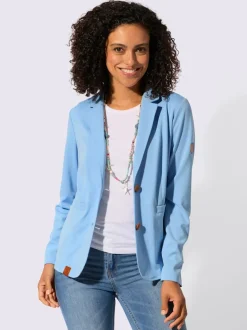 Blazer en jersey avec col à revers et manches longues