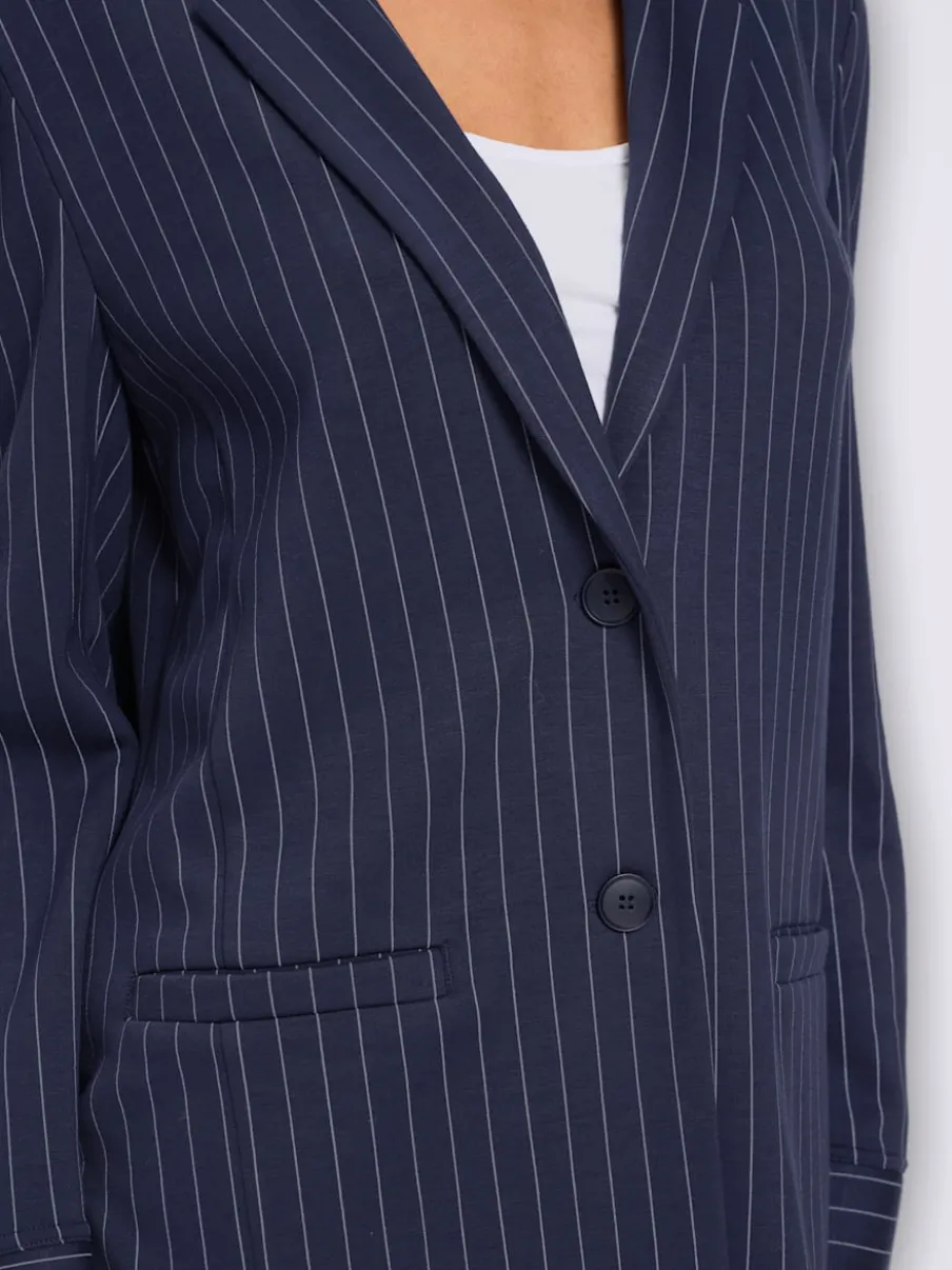 Blazer en jersey fines rayures classiques