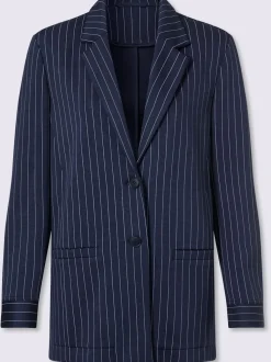 Blazer en jersey fines rayures classiques