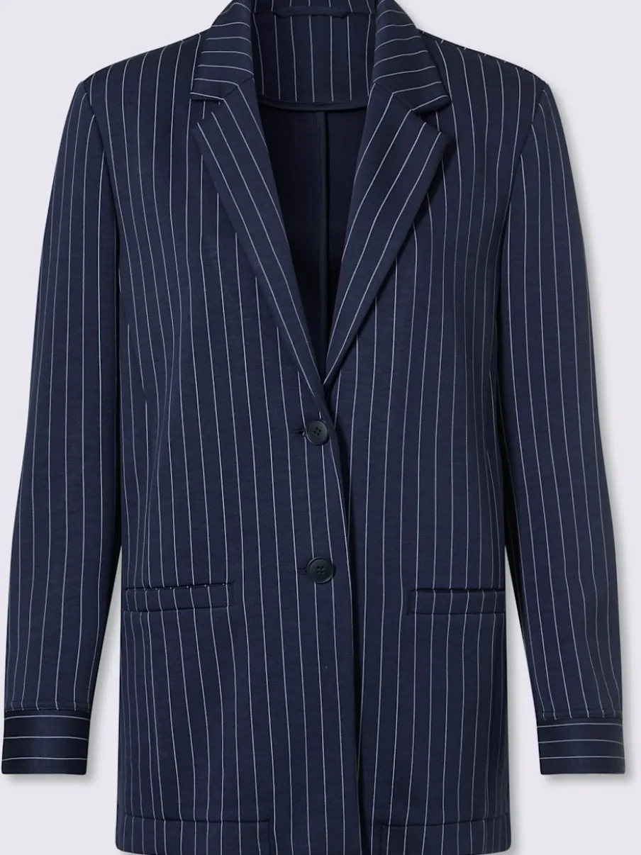 Blazer en jersey fines rayures classiques