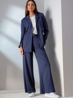 Blazer en jersey fines rayures classiques