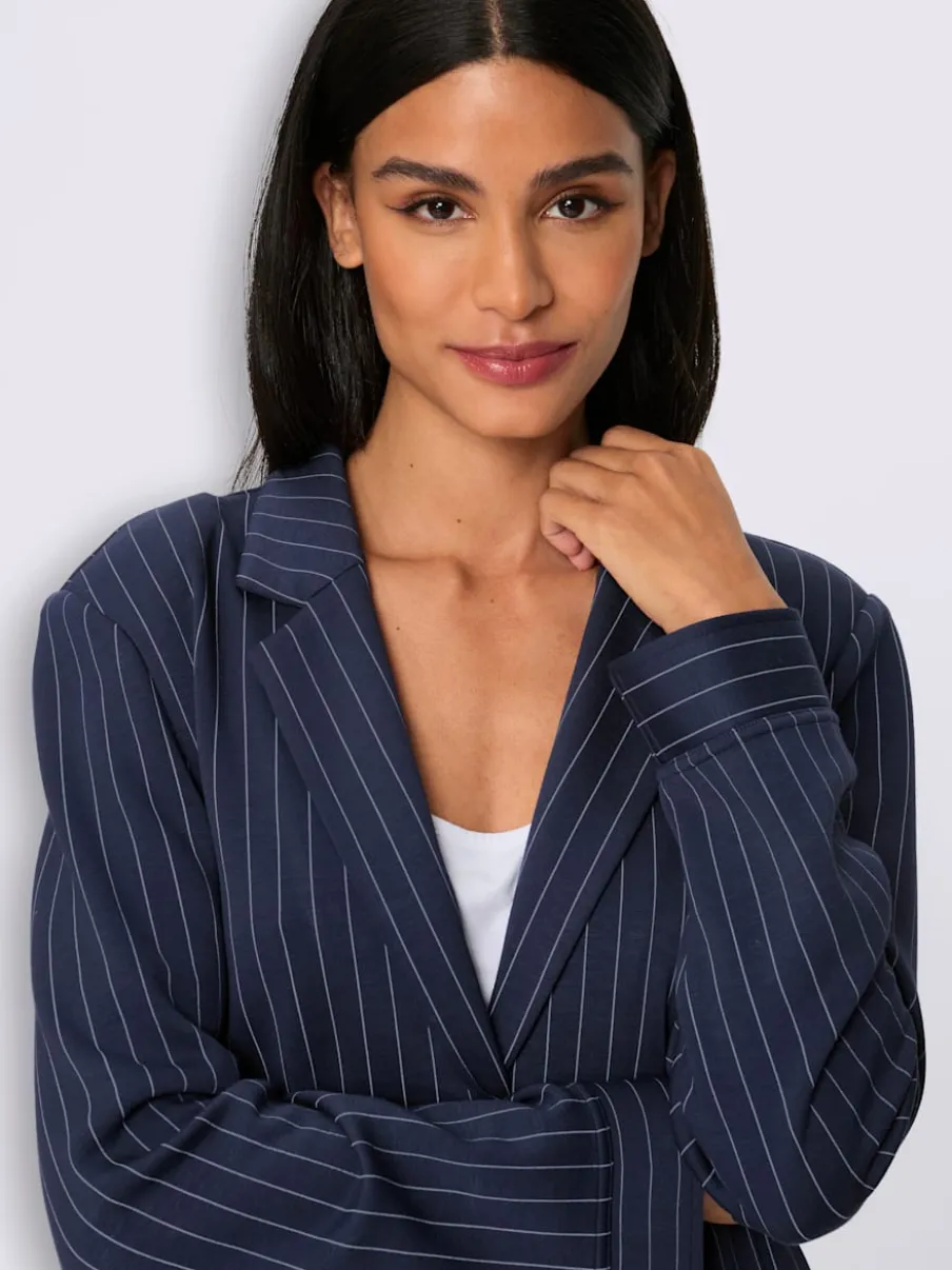 Blazer en jersey fines rayures classiques