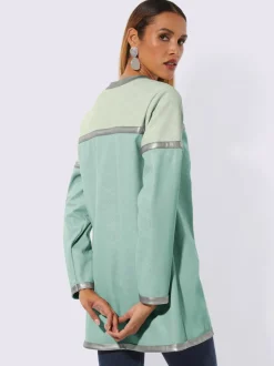 Blazer en synthétique avec perforations et fermeture à crochets