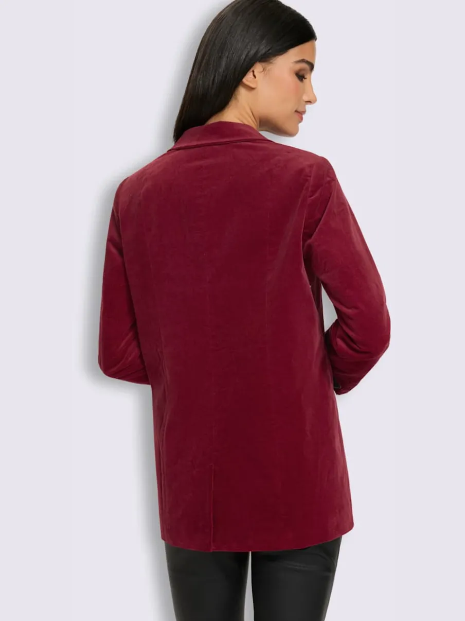Blazer en velours fermeture à 1 bouton