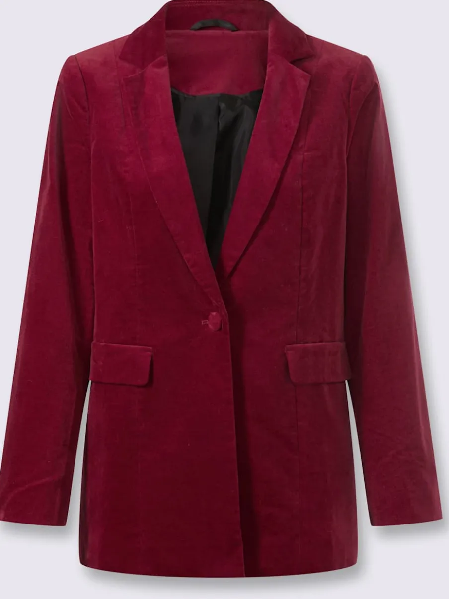 Blazer en velours fermeture à 1 bouton