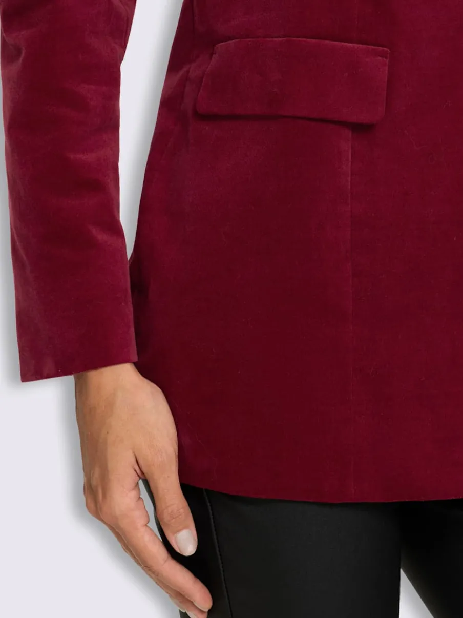 Blazer en velours fermeture à 1 bouton