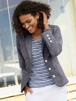 Blazer femme à col à revers avec poches plaquées