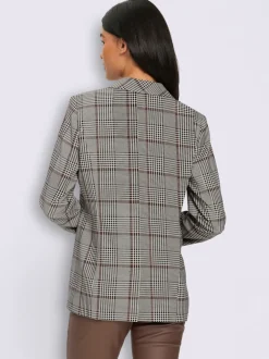 Blazer motif carreaux prince de galles classique