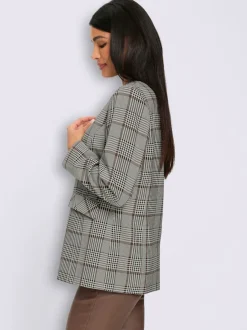 Blazer motif carreaux prince de galles classique
