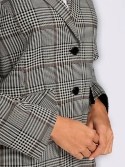 Blazer motif carreaux prince de galles classique